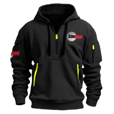 SawStop Exclusive Logo Hoodie Half Zipper Carpenter Fans Loves QTCAP020125A02SAW