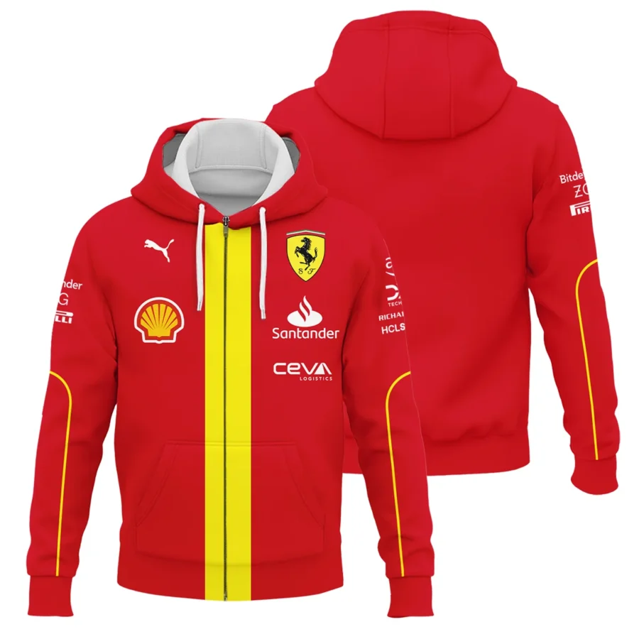 Scuderia Ferrari Racing F1 Exclusive Logo Zipper Hoodie BLF1R19325A3ZHD