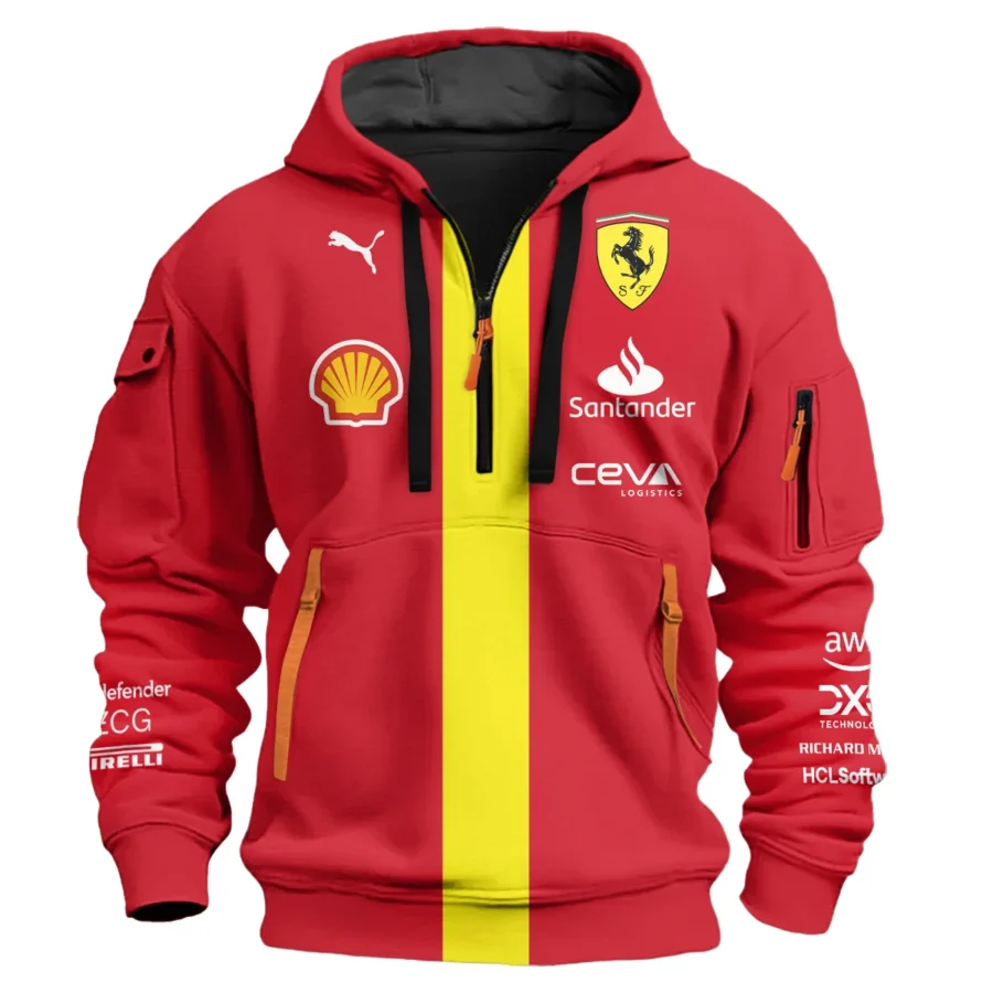 Scuderia Ferrari Racing F1 Exclusive Logo Hoodie Half Zip BLF1R19325A33HZ