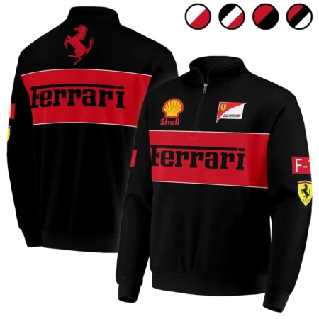 Scuderia Ferrari Racing F1 Quarter-Zip Sweatshirt All Over Prints BLF1R25325AQTZ Scuderia Ferrari Racing F1 Quarter-Zip Sweatshirt All Over Prints BLF1R25325AQTZ