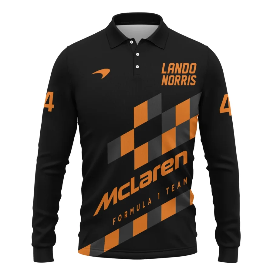 Lando Norris McLaren F1 Long Polo Shirt All Over Prints BLMCL10425A6LPL