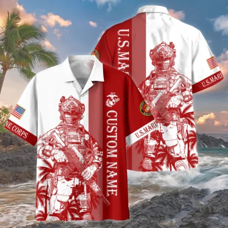 U.S. Marine Corps - Hawaiian Shirt - BLVTR070624A04MCHW U.S. Marine Corps - Hawaiian Shirt - BLVTR070624A04MCHW