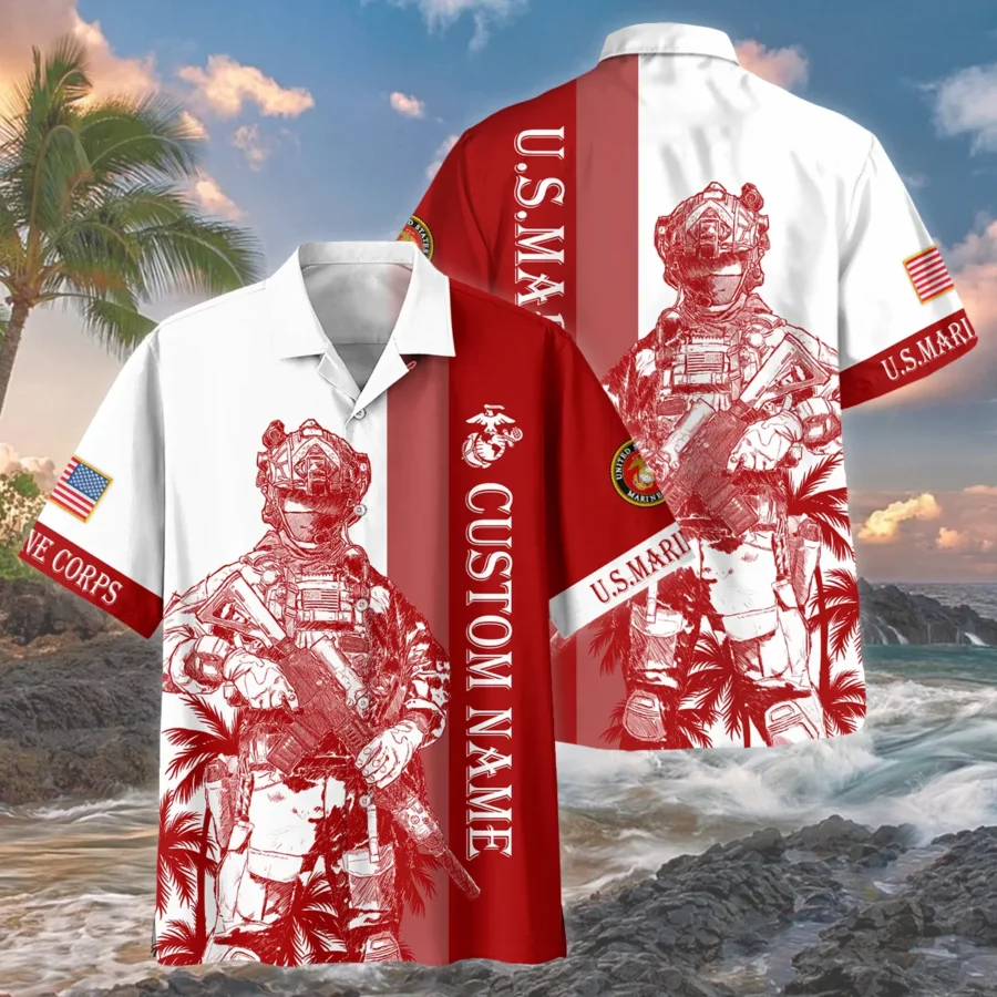 U.S. Marine Corps - Hawaiian Shirt - BLVTR070624A04MCHW