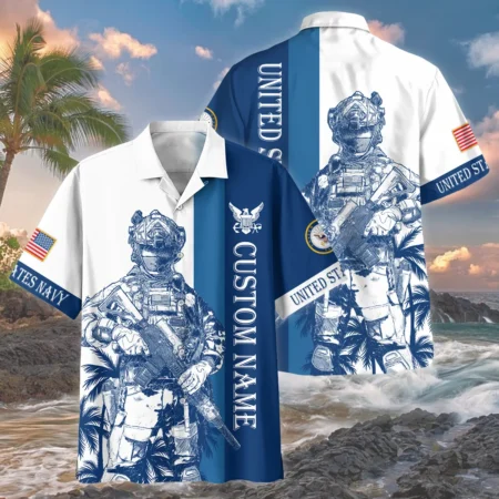 U.S. Navy - Hawaiian Shirt - BLVTR070624A04NVHW U.S. Navy - Hawaiian Shirt - BLVTR070624A04NVHW