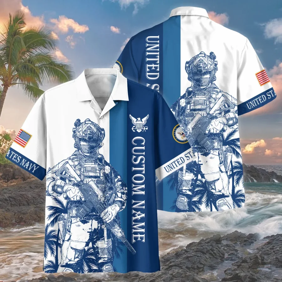 U.S. Navy - Hawaiian Shirt - BLVTR070624A04NVHW