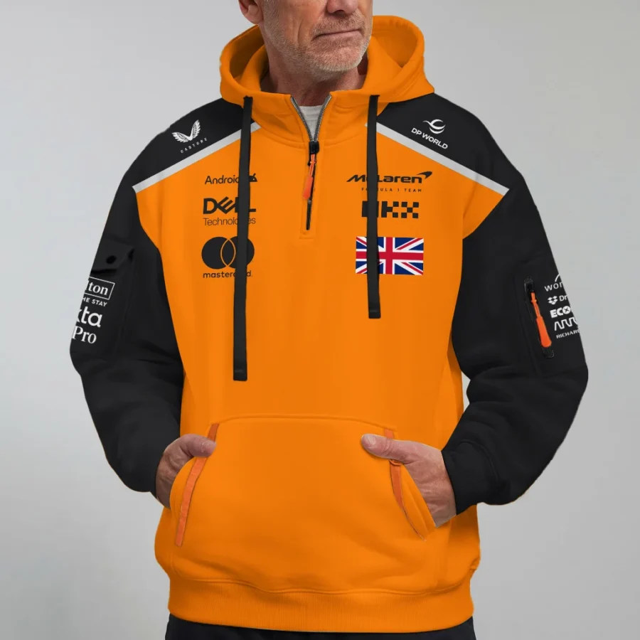Lando Norris McLaren Formula One Exclusive Logo Hoodie Half Zipper BLF1290325A1MCLHDF