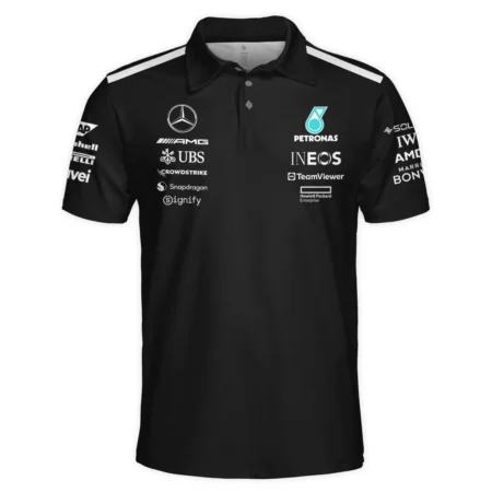 2025 Team Mercedes-AMG Petronas F1 Polo Shirt All Over Prints BLMER6525A1PL