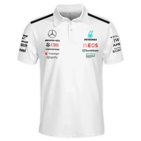 2025 Team Mercedes-AMG Petronas F1 Polo Shirt All Over Prints BLMER6525A2PL