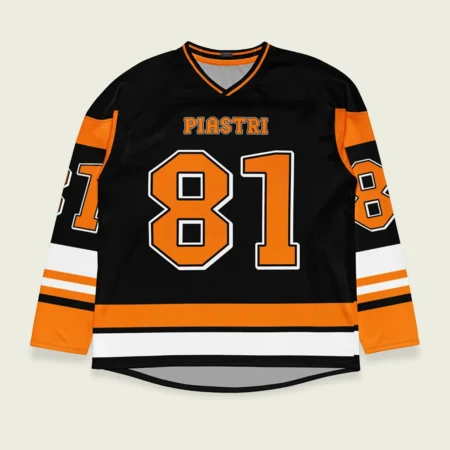 Oscar Piastri McLaren F1 V Neck Hockey Jersey BLF18525A2HJY - Black Papaya Oscar Piastri McLaren F1 V Neck Hockey Jersey BLF18525A2HJY - Black Papaya