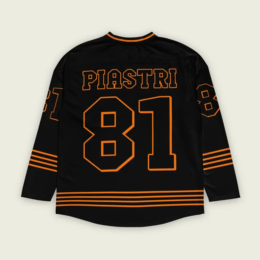 Oscar Piastri McLaren F1 V Neck Hockey Jersey BLF18525A4HJY - Orange Black