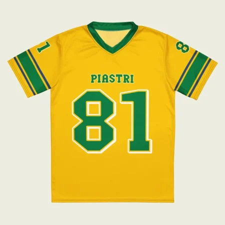 Oscar Piastri McLaren F1 Cross V-neck Jersey BLF18525B3VY - Green Gold Oscar Piastri McLaren F1 Cross V-neck Jersey BLF18525B3VY - Green Gold