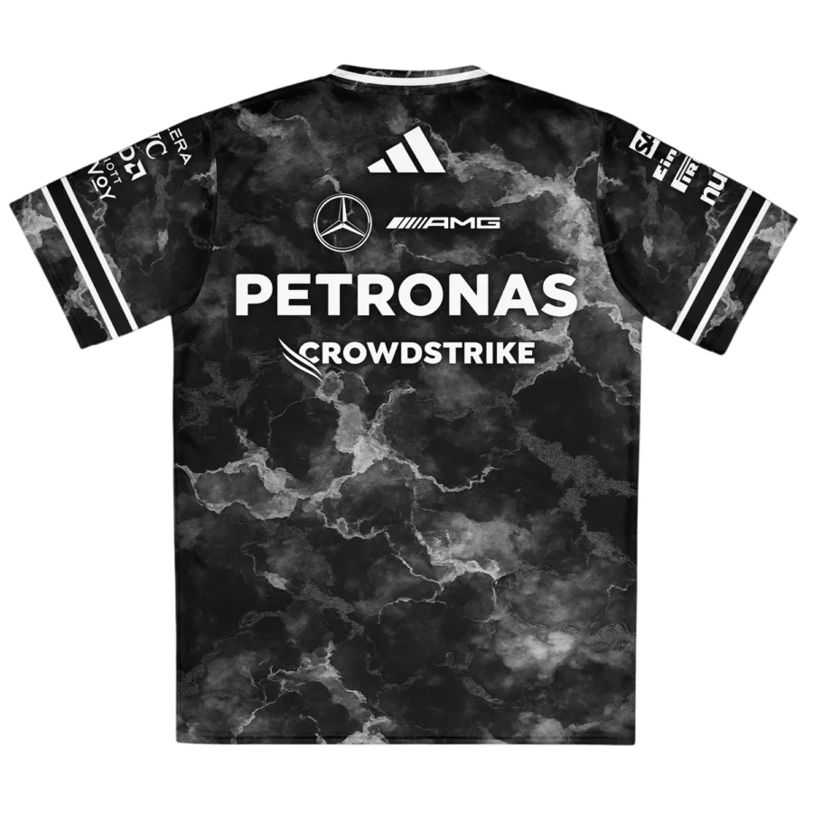 Marble Pattern Mercedes F1 Cross V-neck Jersey BLMER12525A1VY