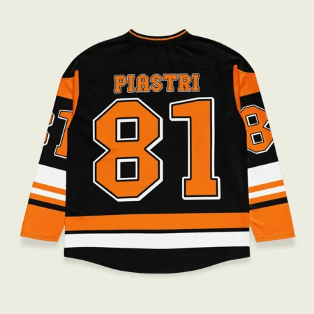 Oscar Piastri McLaren F1 V Neck Hockey Jersey BLF18525A2HJY - Black Papaya