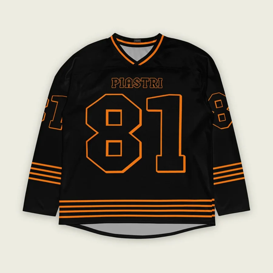 Oscar Piastri McLaren F1 V Neck Hockey Jersey BLF18525A4HJY - Orange Black