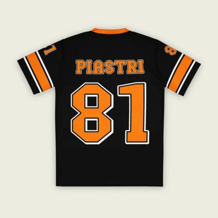 Oscar Piastri McLaren F1 Cross V-neck Jersey BLF18525B1VY - Black Papaya