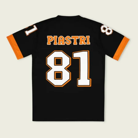 Oscar Piastri McLaren F1 Cross V-neck Jersey BLF18525B2VY - Black