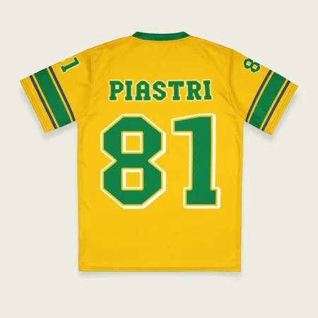 Oscar Piastri McLaren F1 Cross V-neck Jersey BLF18525B3VY - Green Gold