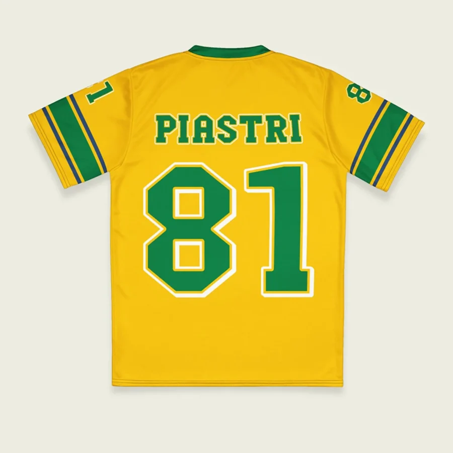 Oscar Piastri McLaren F1 Cross V-neck Jersey BLF18525B3VY - Green Gold