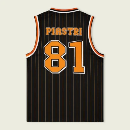 Oscar Piastri McLaren F1 Basketball Jersey BLF18525C1LBX - Pinstripe