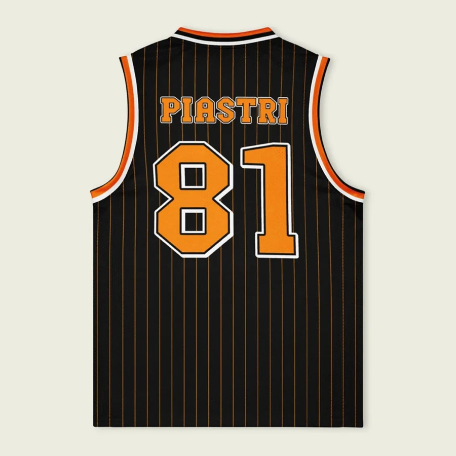 Oscar Piastri McLaren F1 Basketball Jersey BLF18525C1LBX - Pinstripe