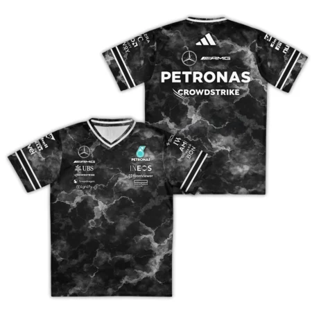 Marble Pattern Mercedes F1 Cross V-neck Jersey BLMER12525A1VY Marble Pattern Mercedes F1 Cross V-neck Jersey BLMER12525A1VY