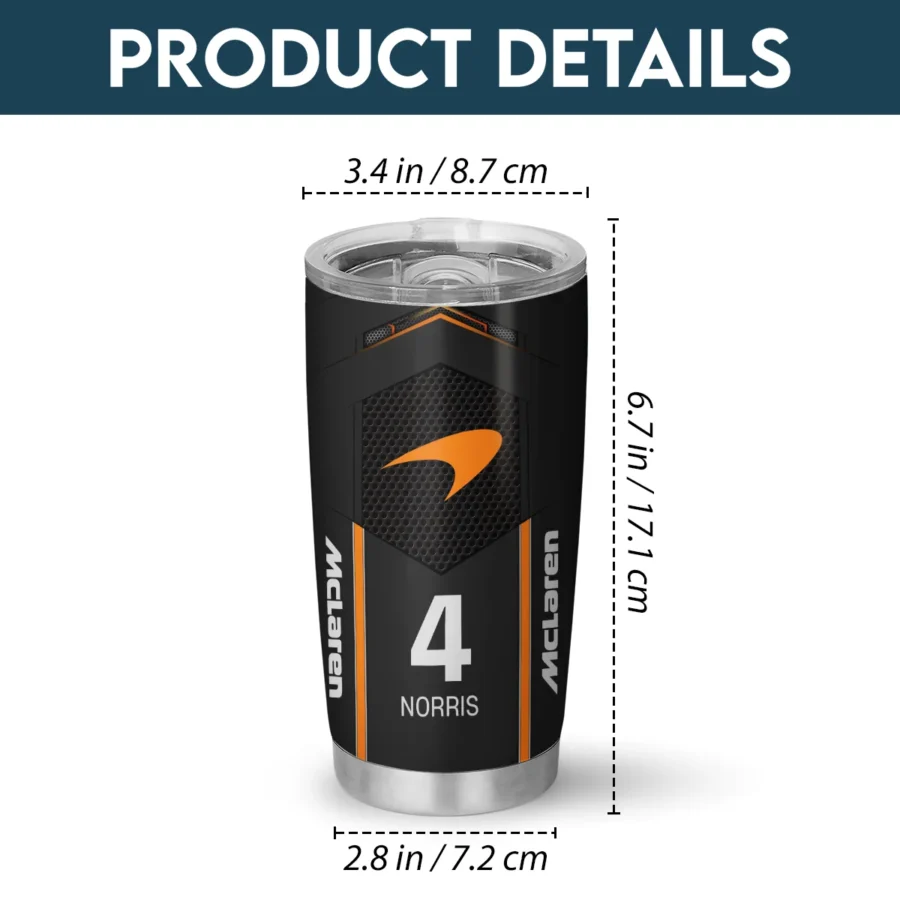 Lando Norris McLaren F1 Stainless Steel Tumbler 20oz 30oz Gift For Fan BLMCL11525A2NR