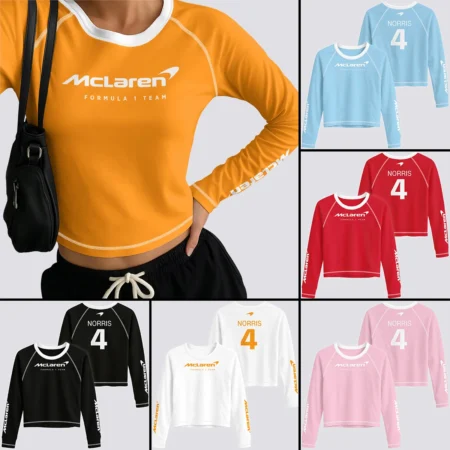 Lando Norris McLaren F1 Long Sleeve Crop Top For Racing Lovers BLF1280525ANR