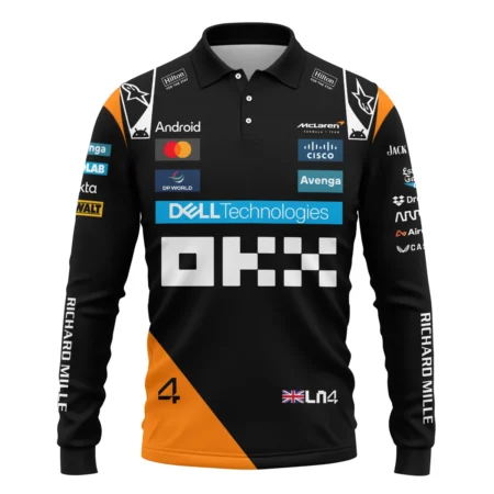 Lando Norris McLaren Formula One Exclusive Long Polo Shirt BLF1180525A2LPL