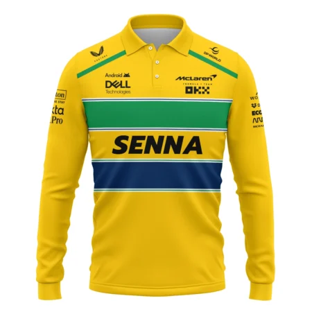 Ayrton Senna McLaren Formula One Exclusive Long Polo Shirt BLF1190525A2LPL