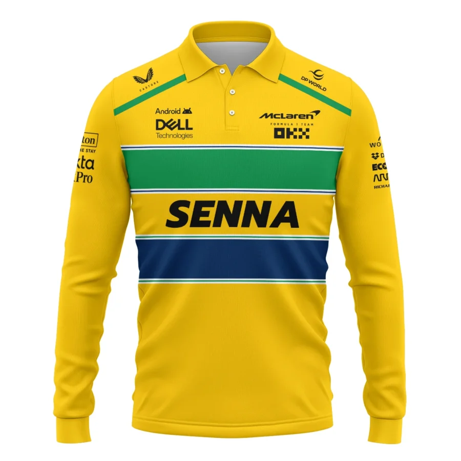 Ayrton Senna McLaren Formula One Exclusive Long Polo Shirt BLF1190525A2LPL
