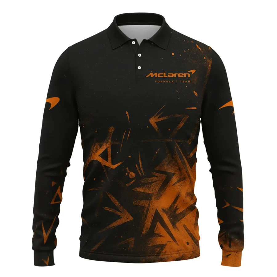 Oscar Piastri McLaren F1 Long Polo Shirt All Over Prints BLMCL3525A3OPLPL