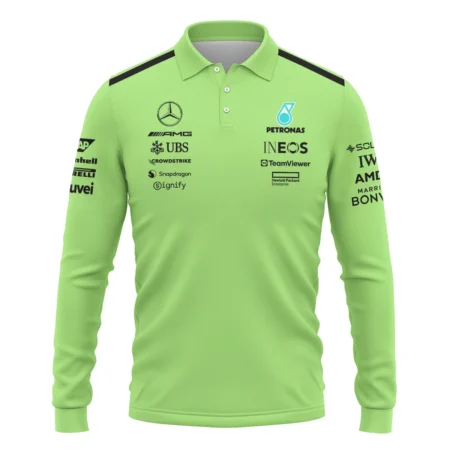 Mercedes-AMG Petronas F1 Long Polo Shirt All Over Prints BLMER6525A4LPL
