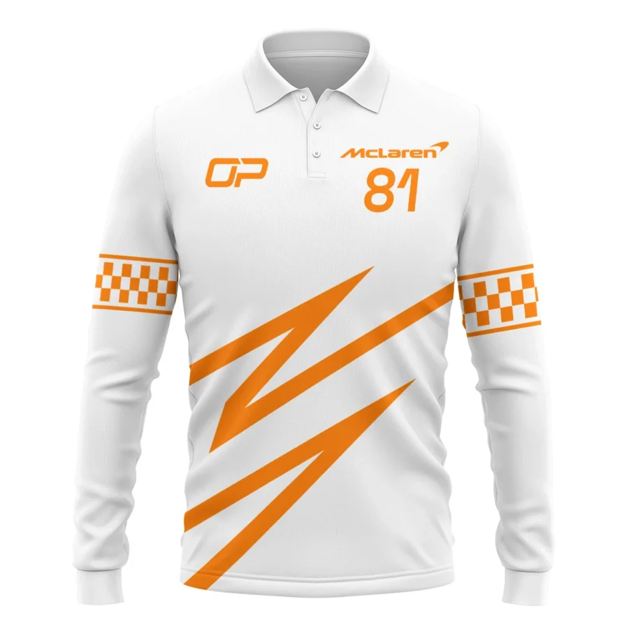 Oscar Piastri McLaren F1 Long Polo Shirt All Over Prints BLOP10425A4LPL