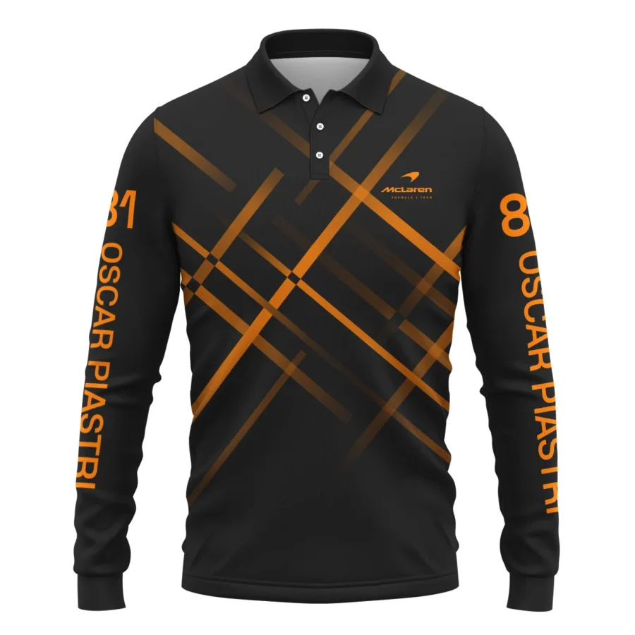 Oscar Piastri McLaren F1 Long Polo Shirt All Over Prints BLOP3425A2LPL