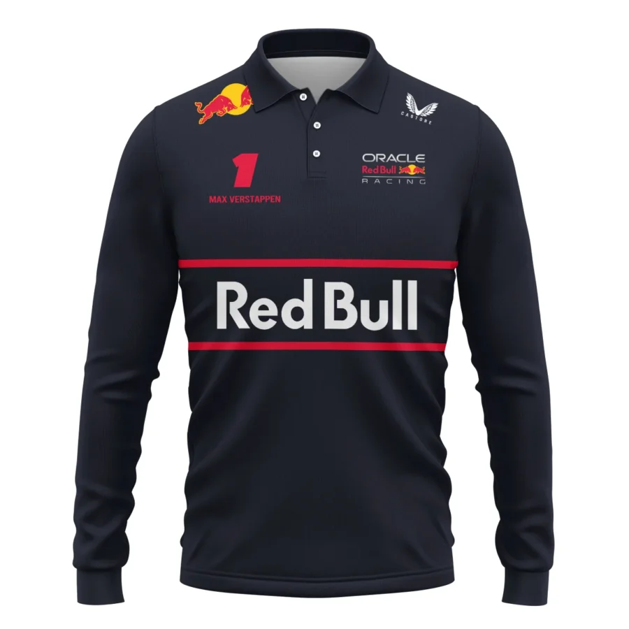Max Verstappen Red Bull Racing F1 Long Polo Shirt All Over Prints BLRBR10525A1LPL
