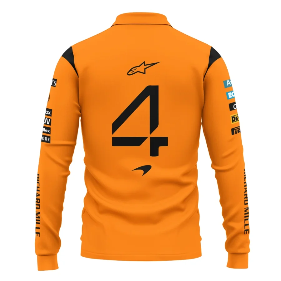 Lando Norris McLaren Formula One Exclusive Long Polo Shirt BLF1180525A1LPL