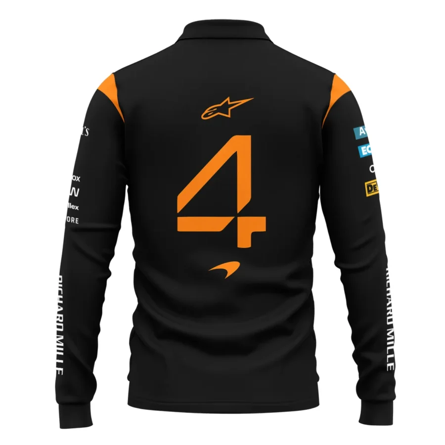 Lando Norris McLaren Formula One Exclusive Long Polo Shirt BLF1180525A2LPL
