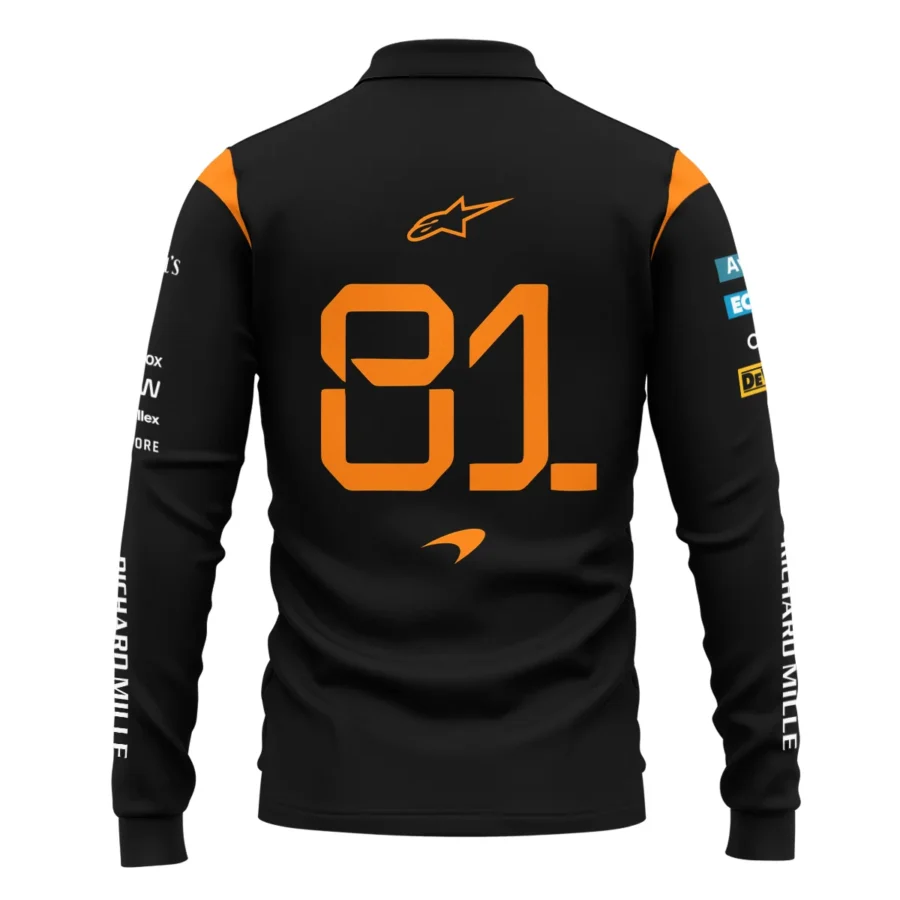 Oscar Piastri McLaren Formula One Exclusive Long Polo Shirt BLF1180525A4LPL