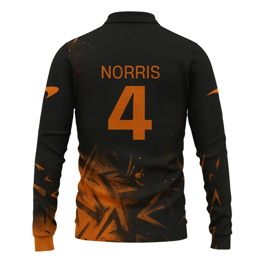 Lando Norris McLaren F1 Long Polo Shirt All Over Prints BLMCL3525A3NRLPL