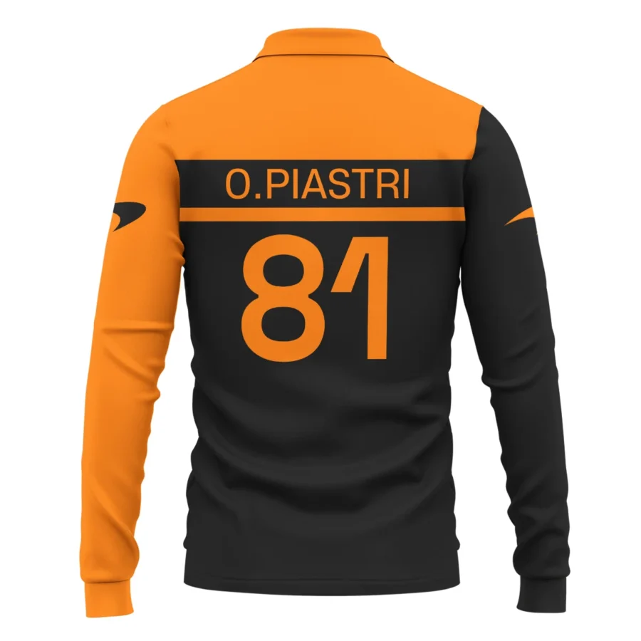 Oscar Piastri McLaren F1 Long Polo Shirt All Over Prints BLMCL5525A3LPL