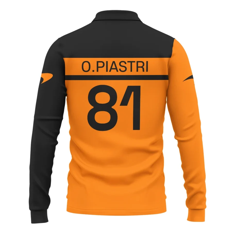 Oscar Piastri McLaren F1 Long Polo Shirt All Over Prints BLMCL5525A4LPL