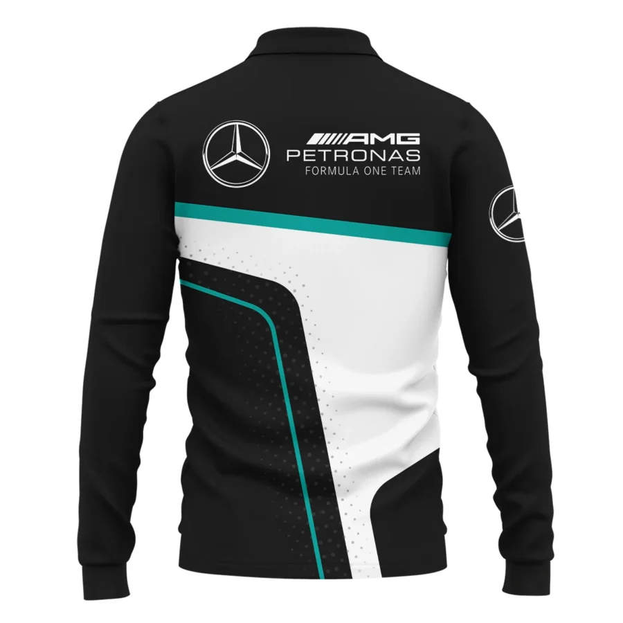 Limited Edition Mercedes-AMG Petronas F1 Long Polo Shirt All Over Prints BLMER6525A5LPL