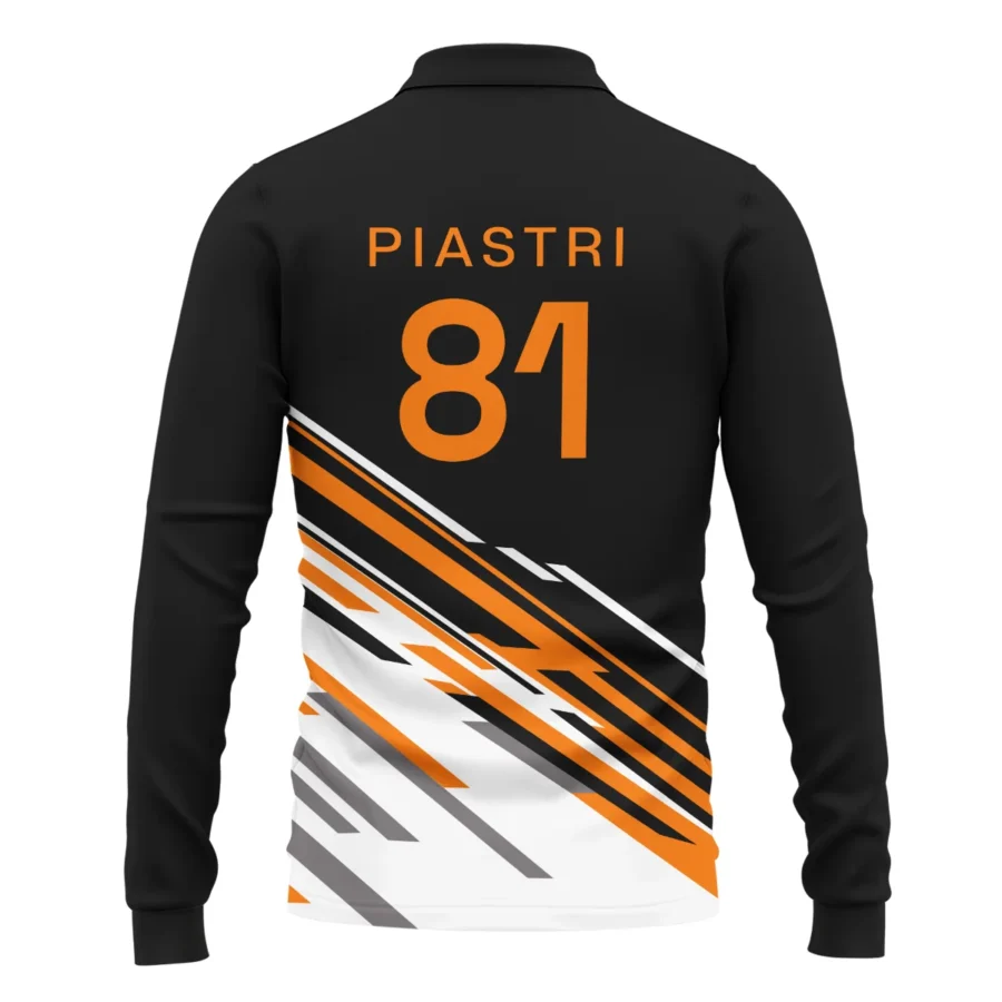 Oscar Piastri McLaren F1 Long Polo Shirt All Over Prints BLOP10425A2LPL