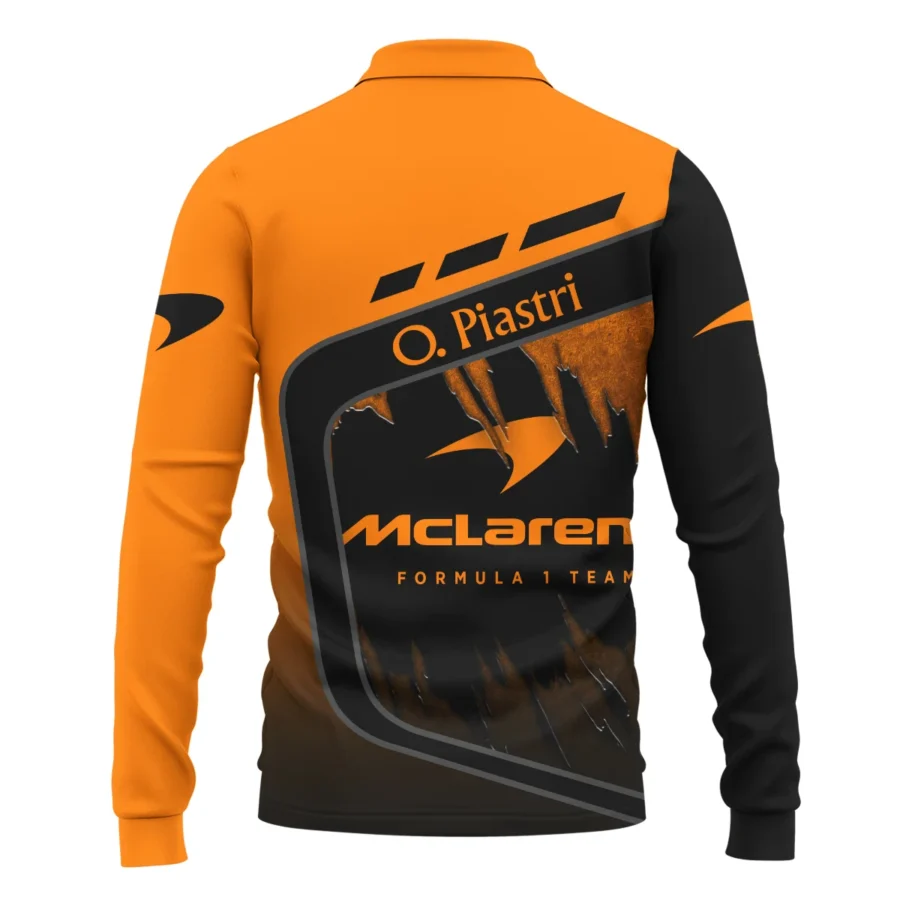 Oscar Piastri McLaren F1 Long Polo Shirt All Over Prints BLOP3425A1LPL