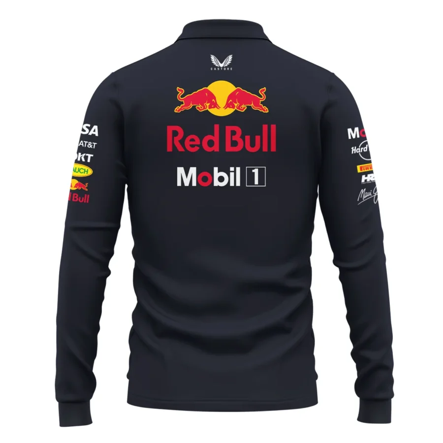 2025 Red Bull Racing F1 Long Polo Shirt All Over Prints BLRBR10525A2LPL