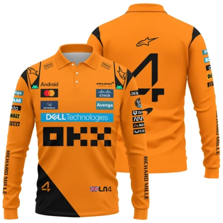 Lando Norris McLaren Formula One Exclusive Long Polo Shirt BLF1180525A1LPL
