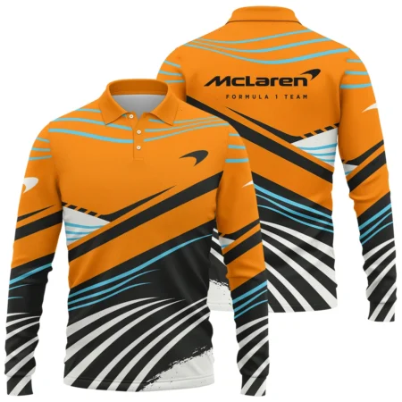 Waves Pattern McLaren F1 Exclusive Long Polo Shirt BLF131525A1LPL