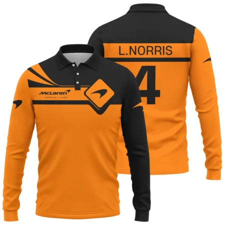 Lando Norris McLaren F1 Long Polo Shirt All Over Prints BLMCL5525A2LPL