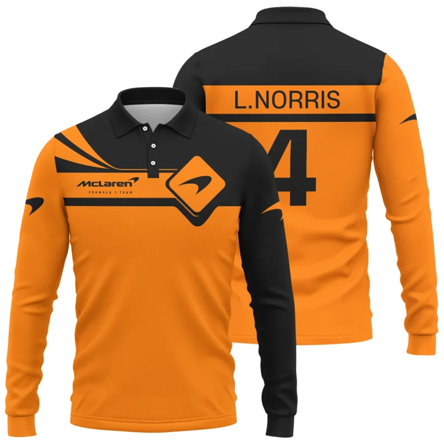 Lando Norris McLaren F1 Long Polo Shirt All Over Prints BLMCL5525A2LPL