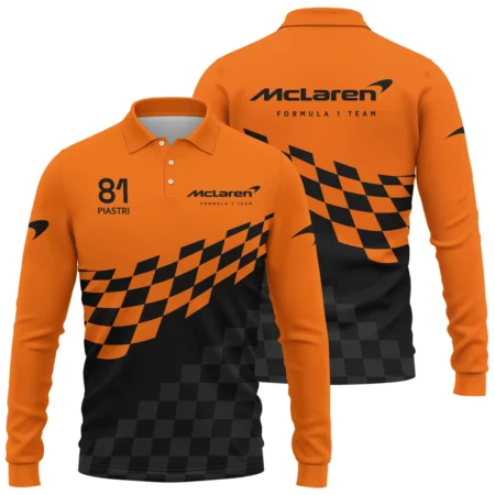 Oscar Piastri McLaren F1 Long Polo Shirt All Over Prints BLOP10425A1LPL